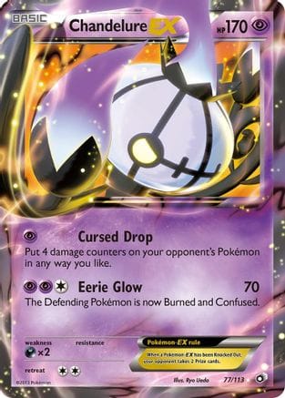 'Pokemon - 'Chandelure EX 077  - Holofoil Legendary Treasures - Ultra Rare