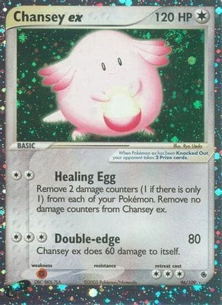 'Pokemon - 'Chansey ex 096/109  - Holofoil Ruby and Sapphire - Ultra Rare