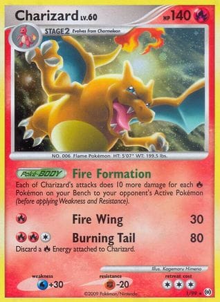 'Pokemon - 'Charizard 001/99  - Holofoil Arceus - Holo Rare