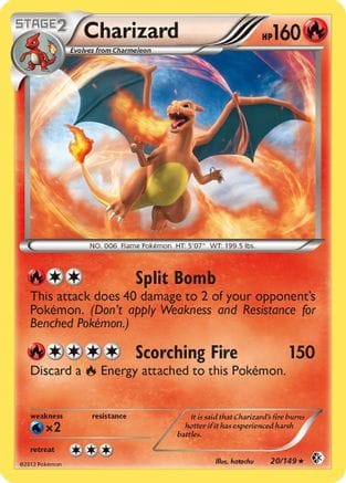 'Pokemon - 'Charizard 020/149  - Holofoil Boundaries Crossed - Holo Rare