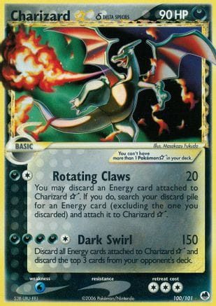 'Pokemon - 'Charizard Star (Delta Species) 100  - Holofoil Dragon Frontiers - Ultra Rare