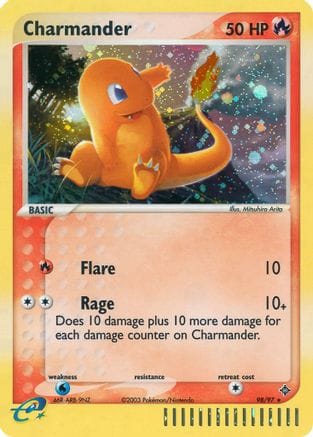 'Pokemon - 'Charmander 098  - Holofoil Dragon - Secret Rare