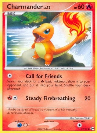 'Pokemon - 'Charmander 059/99  - Reverse Holofoil Arceus - Common