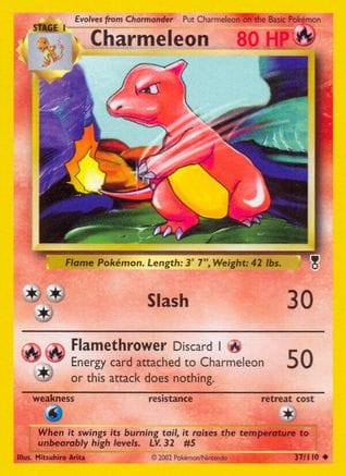 'Pokemon - 'Charmeleon 037/110  - Reverse Holofoil Legendary Collection - Uncommon