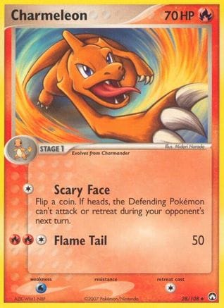 'Pokemon - 'Charmeleon 028/108  - Reverse Holofoil Power Keepers - Uncommon