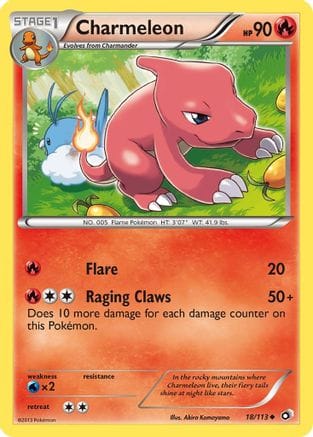 'Pokemon - 'Charmeleon 018/113  - Reverse Holofoil Legendary Treasures - Uncommon