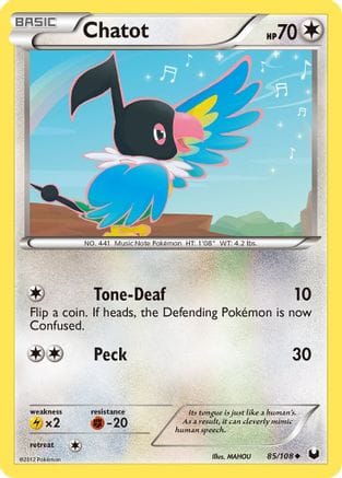 'Pokemon - 'Chatot 085  Dark Explorers - Uncommon