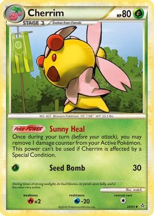 'Pokemon - 'Cherrim 028/95  - Reverse Holofoil Unleashed - Uncommon