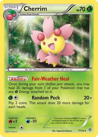 'Pokemon - 'Cherrim 007  - Reverse Holofoil Plasma Storm - Rare