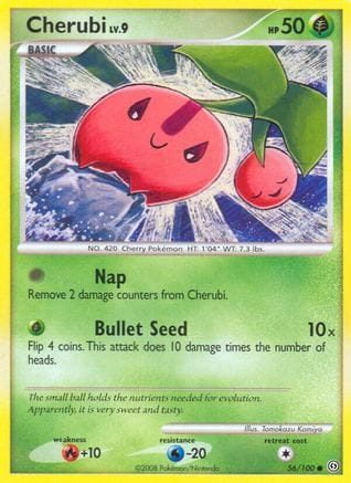 'Pokemon - 'Cherubi 056/100  - Reverse Holofoil Stormfront - Common