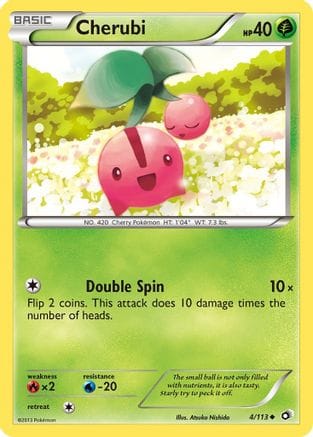 'Pokemon - 'Cherubi 004  - Reverse Holofoil Legendary Treasures - Uncommon