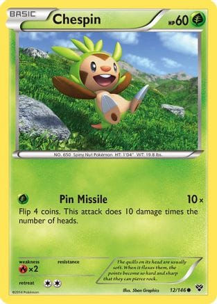 'Pokemon - 'Chespin 012/146  XY Base Set - Common