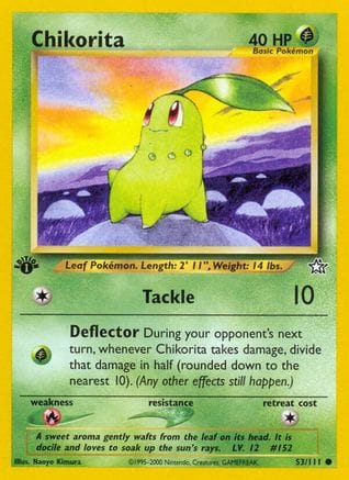 'Pokemon - 'Chikorita (53) 053/111  - Unlimited Neo Genesis - Common