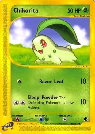 'Pokemon - 'Chikorita (100) 100  - Reverse Holofoil Expedition - Common