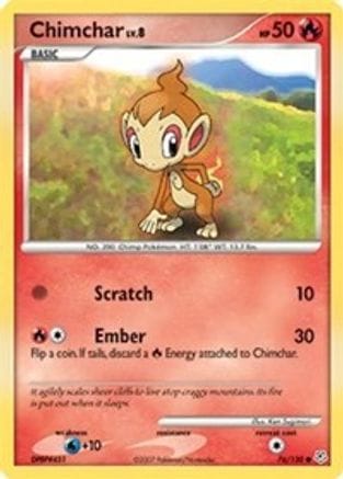 'Pokemon - 'Chimchar 076/130  Diamond and Pearl - Common