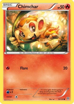 'Pokemon - 'Chimchar 015/135  - Reverse Holofoil Plasma Storm - Common