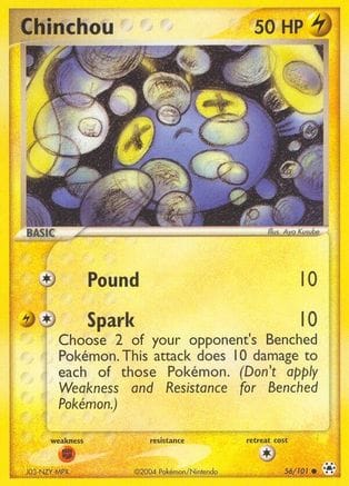 'Pokemon - 'Chinchou 056/101  - Reverse Holofoil Hidden Legends - Common