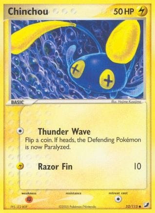 'Pokemon - 'Chinchou 052/115  - Reverse Holofoil Unseen Forces - Common