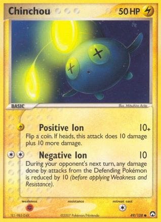 'Pokemon - 'Chinchou 049  - Reverse Holofoil Power Keepers - Common