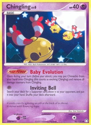'Pokemon - 'Chingling 042/123  - Reverse Holofoil Mysterious Treasures - Uncommon