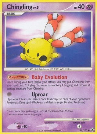 'Pokemon - 'Chingling 058/100  Majestic Dawn - Common