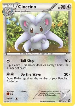 'Pokemon - 'Cinccino 089  - Reverse Holofoil Black and White - Rare