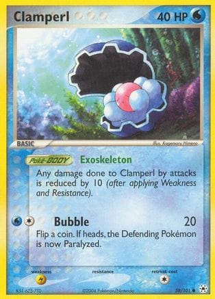 'Pokemon - 'Clamperl 058/101  - Reverse Holofoil Hidden Legends - Common