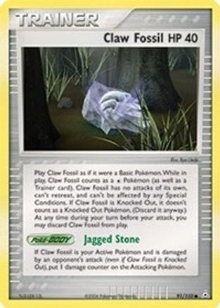 'Pokemon - 'Claw Fossil 091  - Reverse Holofoil Holon Phantoms - Common
