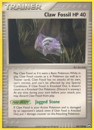'Pokemon - 'Claw Fossil 084  Power Keepers - Common