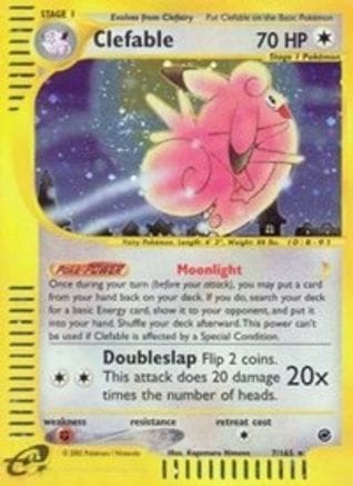 'Pokemon - 'Clefable (7) 007  - Reverse Holofoil Expedition - Holo Rare