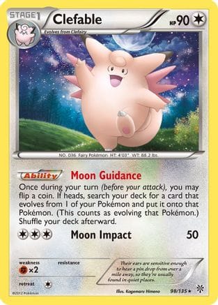 'Pokemon - 'Clefable 098  - Reverse Holofoil Plasma Storm - Rare