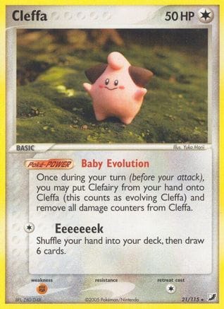 'Pokemon - 'Cleffa 021  - Reverse Holofoil Unseen Forces - Rare