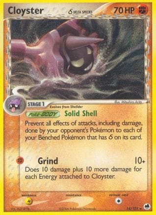 'Pokemon - 'Cloyster (Delta Species) 014/101  Dragon Frontiers - Rare
