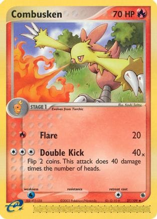 'Pokemon - 'Combusken 027/109  - Reverse Holofoil Ruby and Sapphire - Uncommon