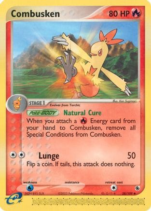 'Pokemon - 'Combusken 028/109  - Reverse Holofoil Ruby and Sapphire - Uncommon