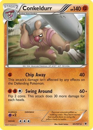 'Pokemon - 'Conkeldurr (65) 065  - Reverse Holofoil Noble Victories - Rare