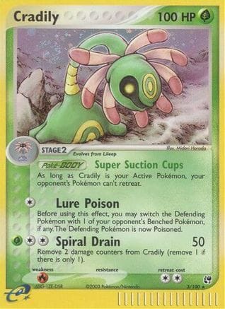 'Pokemon - 'Cradily 003  - Holofoil Sandstorm - Holo Rare