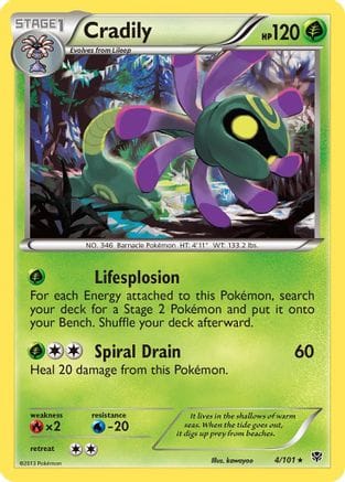 'Pokemon - 'Cradily 004  Plasma Blast - Rare