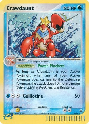 'Pokemon - 'Crawdaunt 003/97  - Holofoil Dragon - Holo Rare