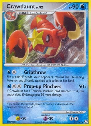 'Pokemon - 'Crawdaunt 022  - Reverse Holofoil Legends Awakened - Rare