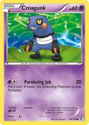 'Pokemon - 'Croagunk (64) 064  Boundaries Crossed - Common