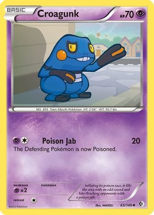 'Pokemon - 'Croagunk (65) 065  Boundaries Crossed - Uncommon