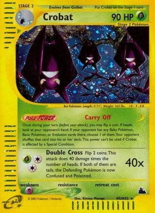 'Pokemon - 'Crobat (H5) 0H5  - Holofoil Skyridge - Holo Rare