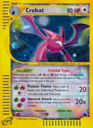 'Pokemon - 'Crobat (147) 147  - Holofoil Skyridge - Secret Rare