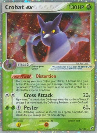 'Pokemon - 'Crobat ex 096  - Holofoil Deoxys - Ultra Rare