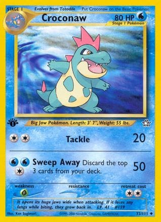 'Pokemon - 'Croconaw (32) 032/111  - Unlimited Neo Genesis - Uncommon