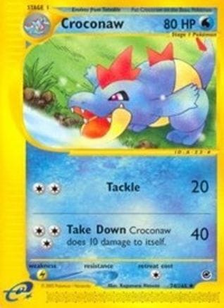 'Pokemon - 'Croconaw 074/165  - Reverse Holofoil Expedition - Uncommon