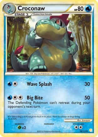 'Pokemon - 'Croconaw 038  - Reverse Holofoil HeartGold SoulSilver - Uncommon
