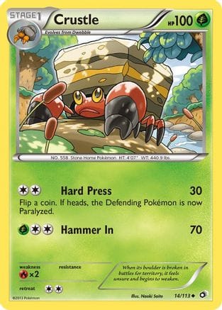'Pokemon - 'Crustle 014  Legendary Treasures - Uncommon