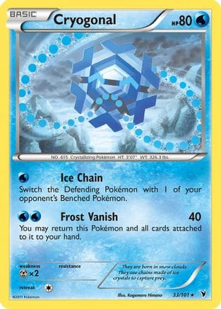 'Pokemon - 'Cryogonal (33) 033  - Reverse Holofoil Noble Victories - Rare